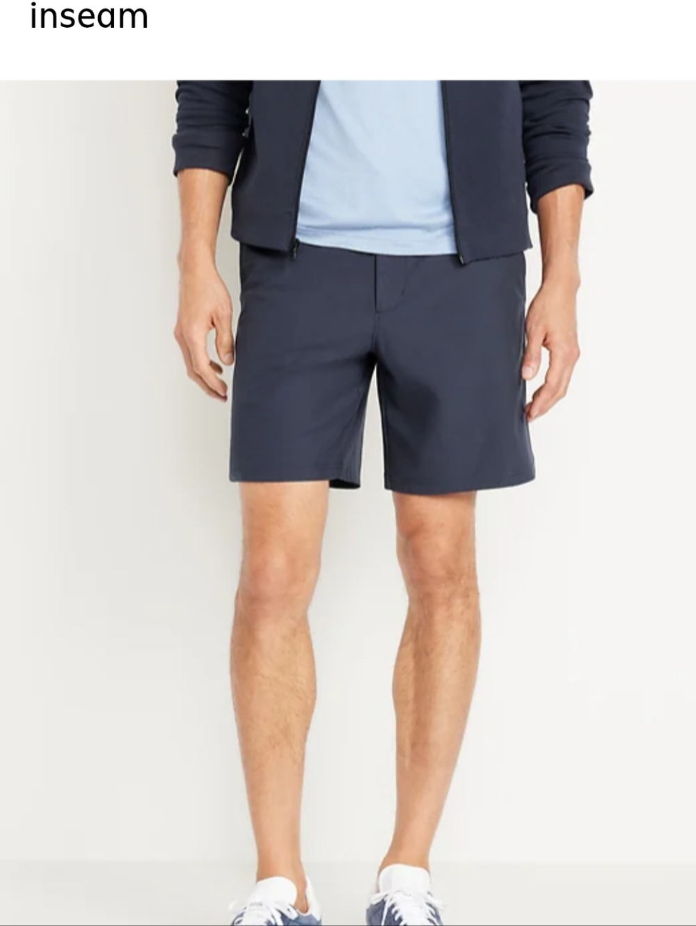 NWT Old Navy Men's Tech Hybrid  Chino Shorts 8" Inseam Classic Navy Size 32